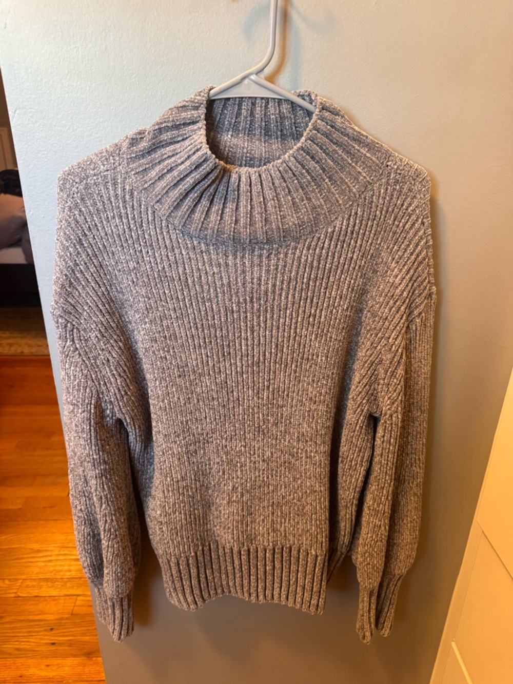 Cynthia Rowley Ribbed Turtleneck Sweater - Light Gray